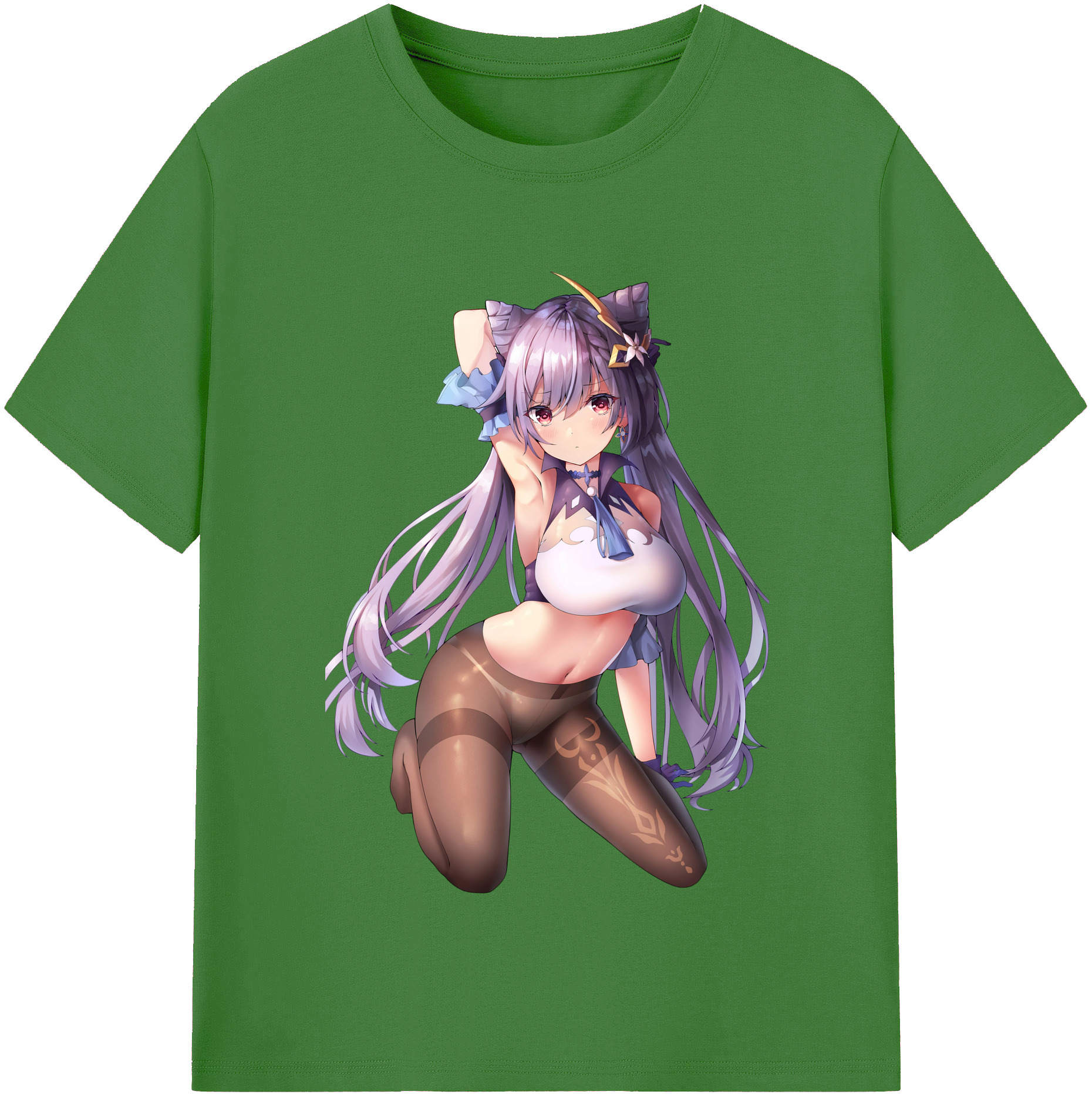 げんし神 刻晴 こくせい genshin Kokusei レディースカジュアルプリントTシャツ（綿100％）